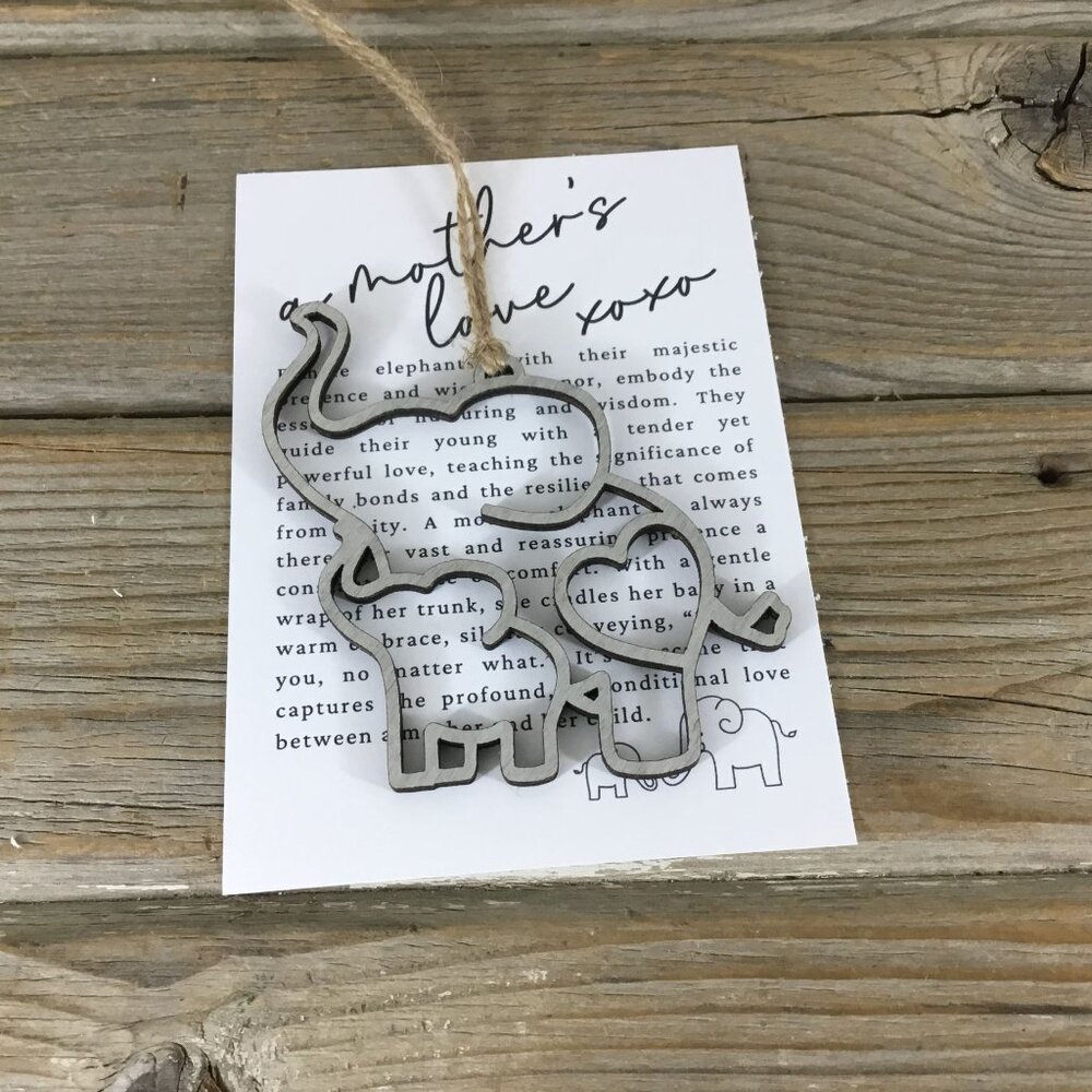 Elephant "A Mother's Love" Story Card Ornament